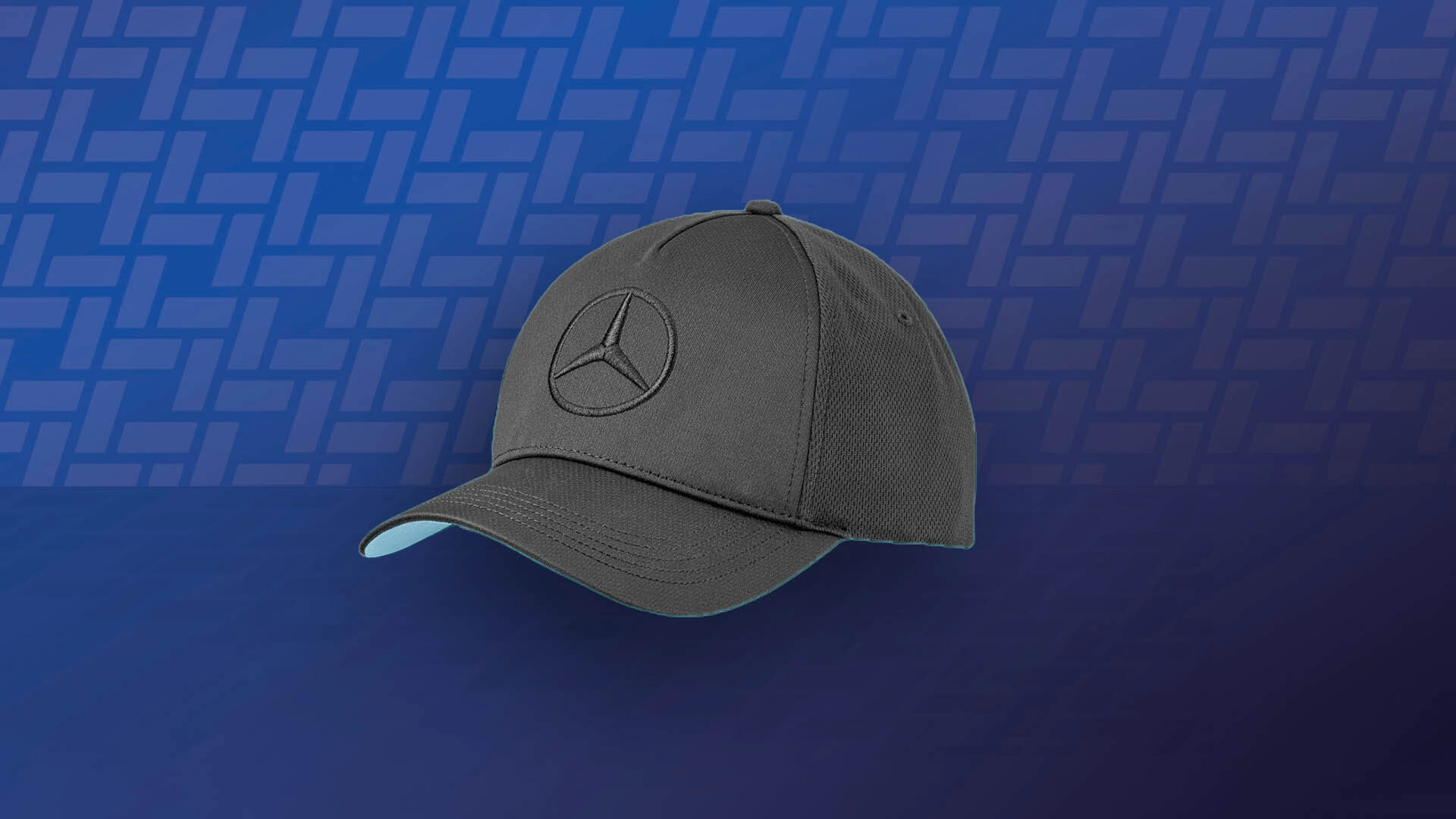 Musta Mercedes-Benz lippalakki.