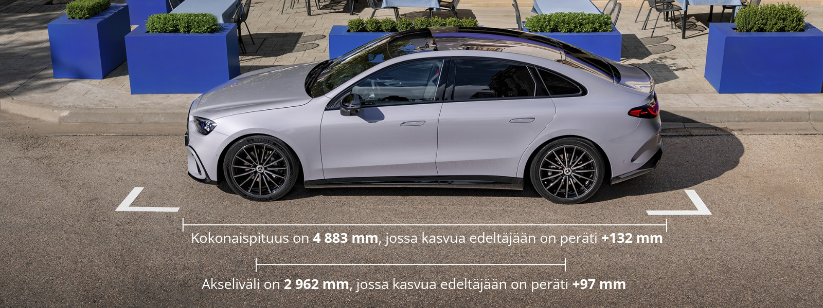 C-sarjan sähköauto sivusta