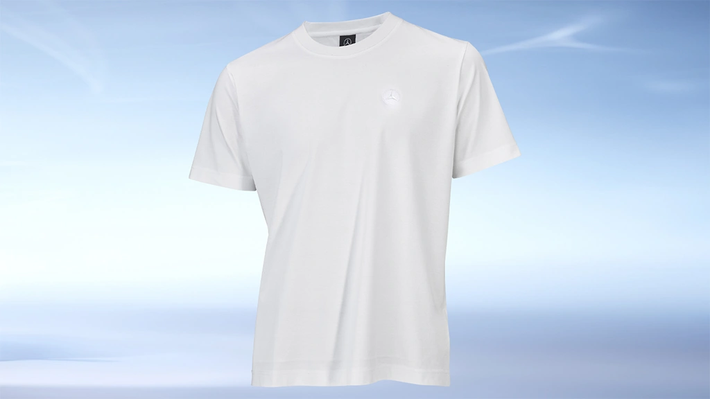 Valkoinen Mercedes-Benz unisex t-paita.
