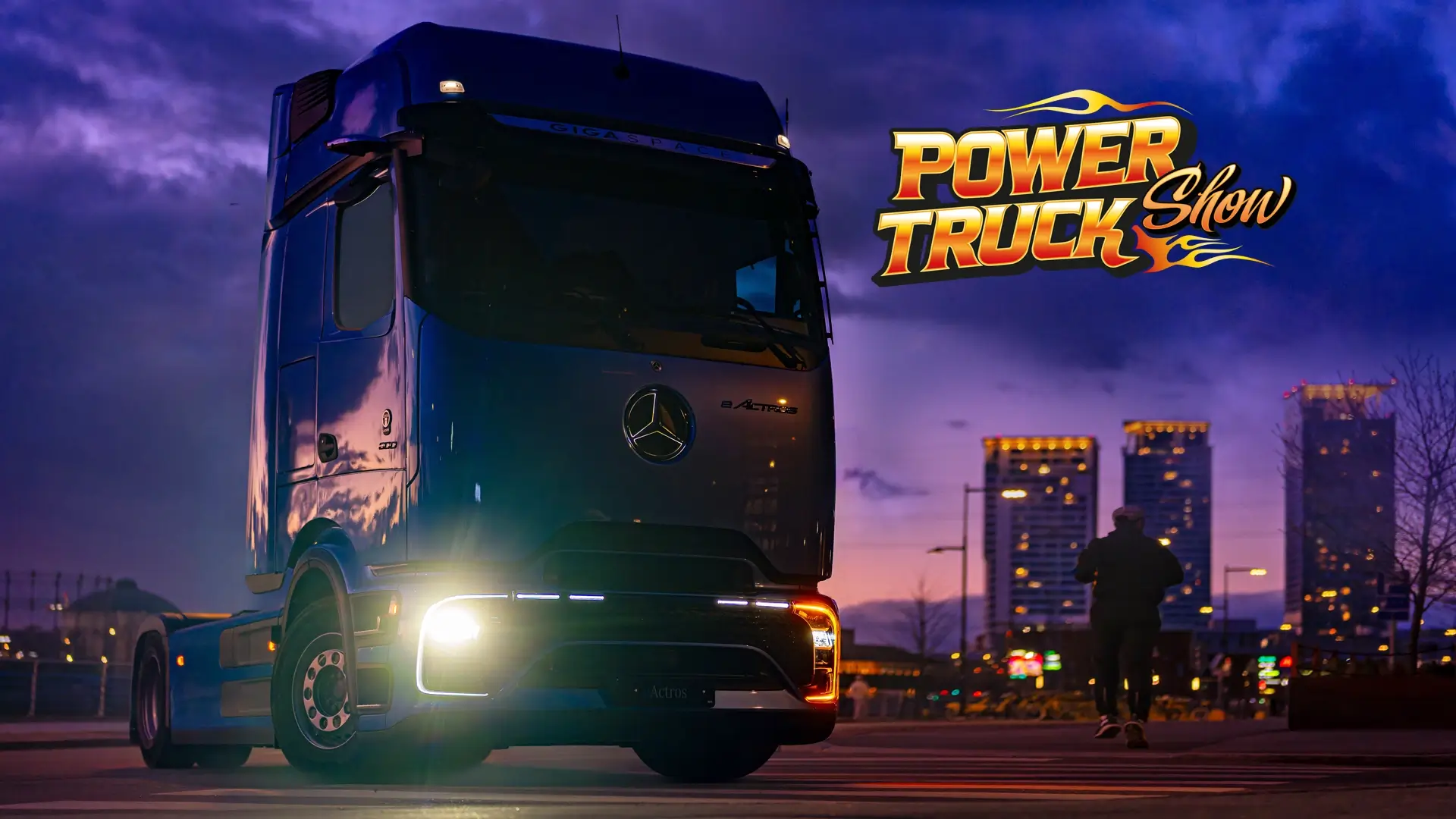 Mercedes-Benz eActros 600 ja Power Truck Show -logo