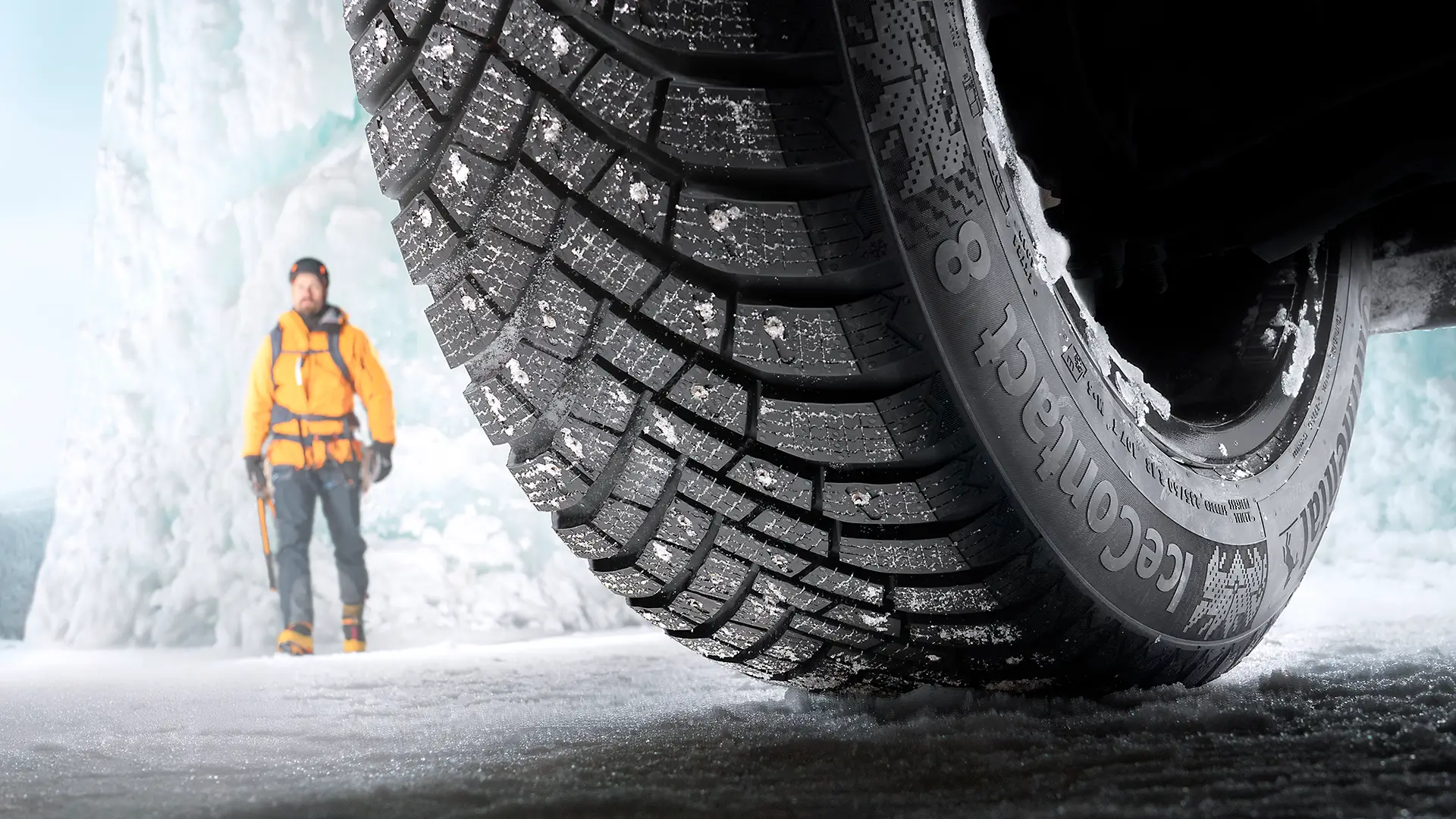 Continental talvirengas ja mies kuva